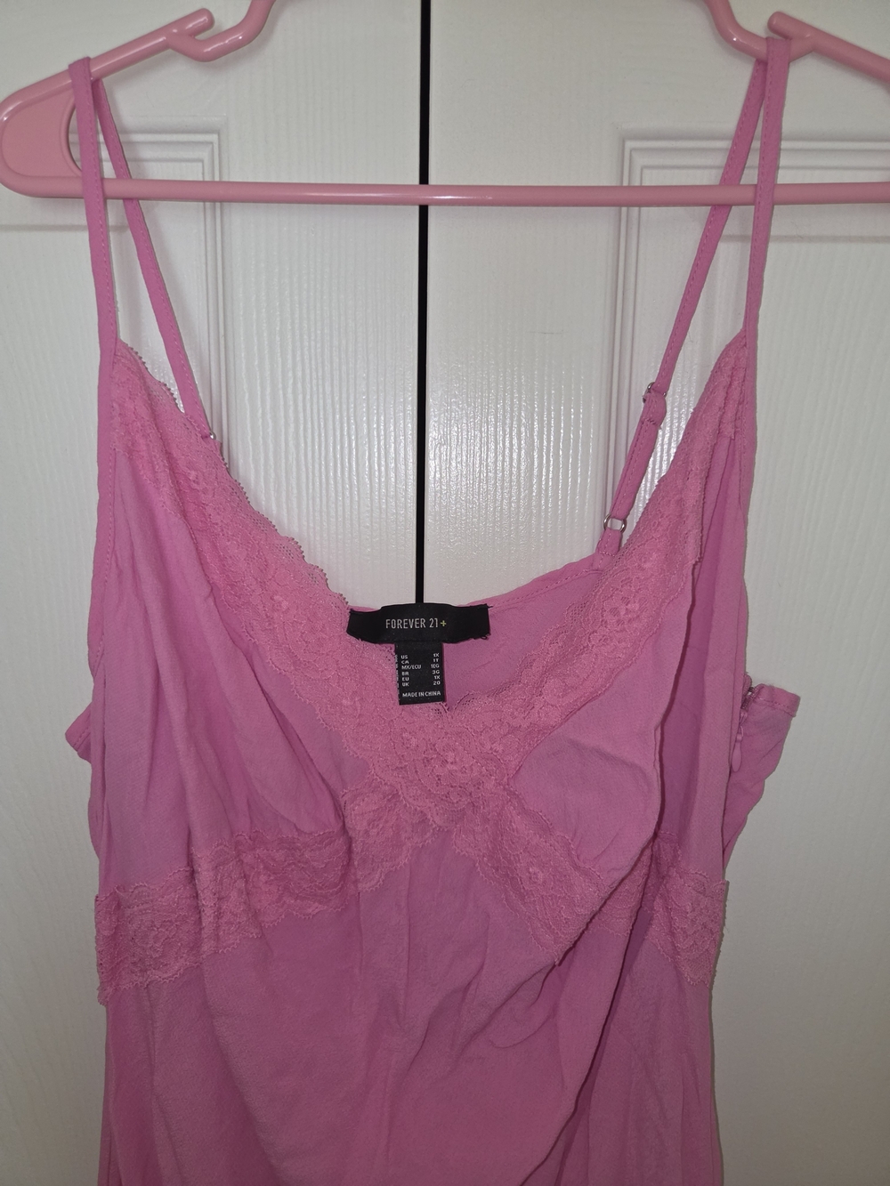 Forever 21 Pink Lace-Trim Chemise Slip